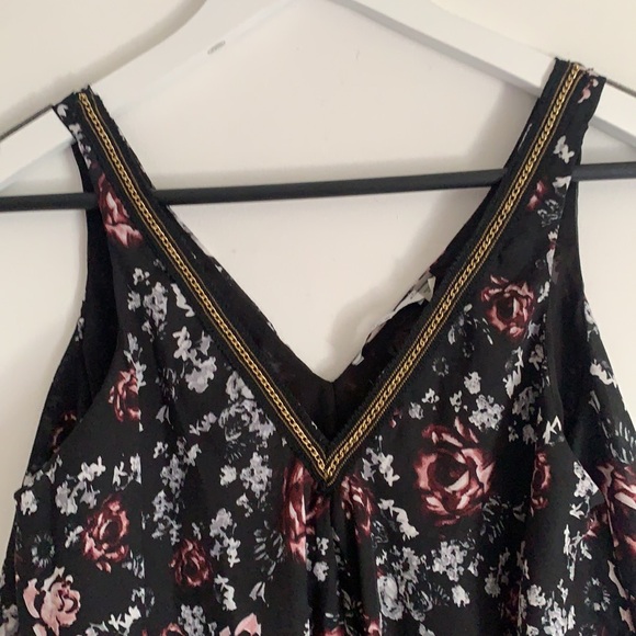 Dex V Neck Roses Blouse Size M - Picture 4 of 9